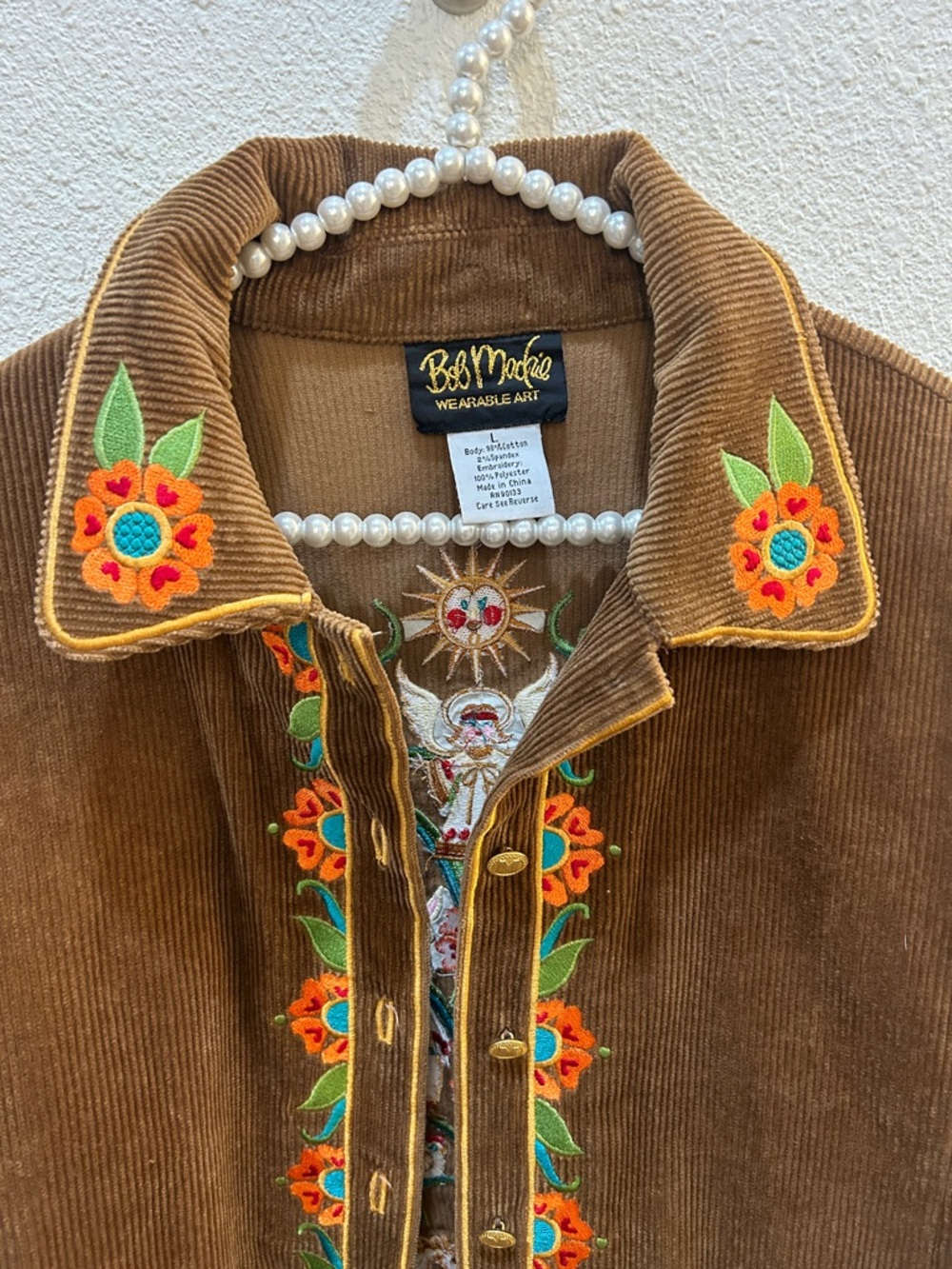 Vintage Bob Macke Embroidered Corduroy Chore Jacket Size Large - Picture 7 of 14